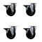 Service Caster 4'' Hard Rubber Wheel Swivel Top Plate Caster Set Posi Brake, 4PK SCC-20S414-HRS-PLB-4 - alternate 1
